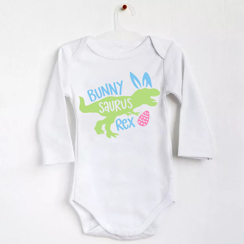 Easter Saurus White Gender Neutral Bodysuit