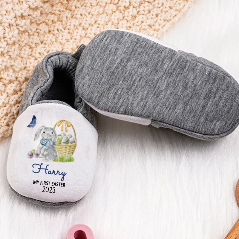 Personalized Custom Name First Easter Baby Booties