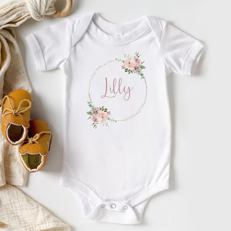 Personalised Dusky Pink Gold Ring Onesie And Kids Shirt