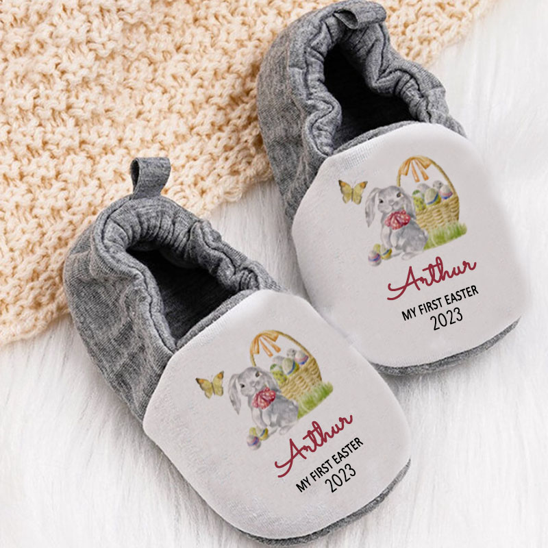 Personalized Custom Name First Easter Baby Booties