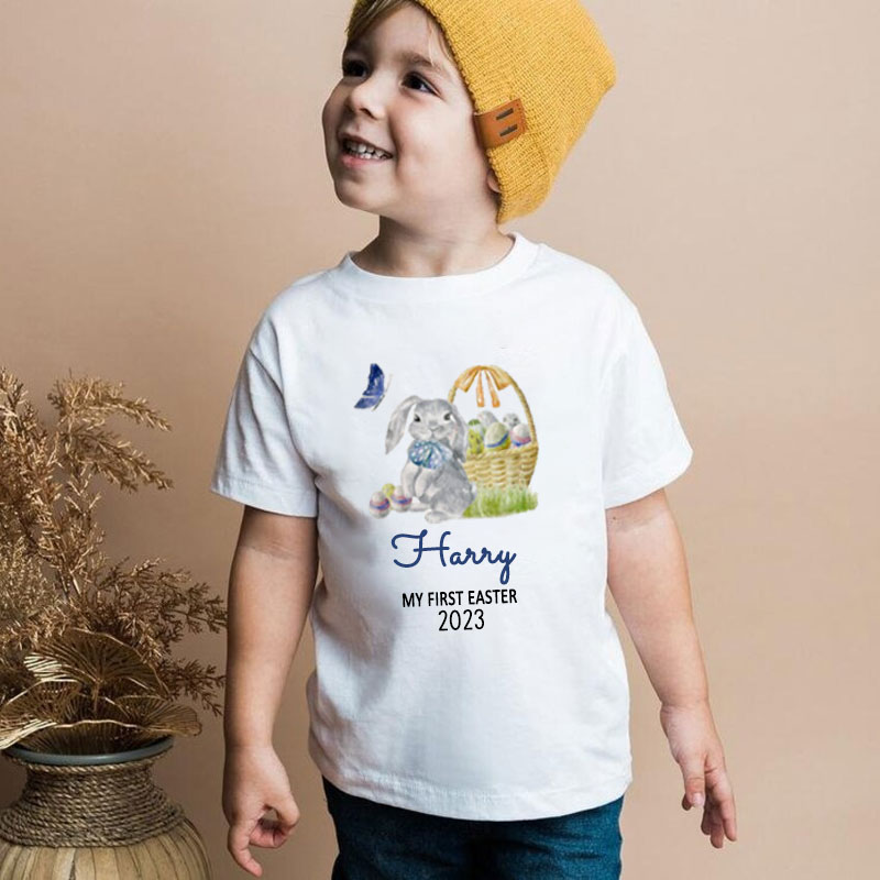 Personalized Custom Name First Easter Boy Girl Kid Shirt