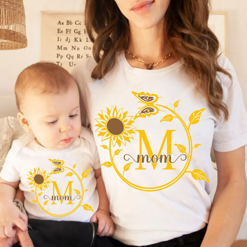 [Baby Bodysuit]Mother's Day Mini Flower butterfly Matching Bodysuit