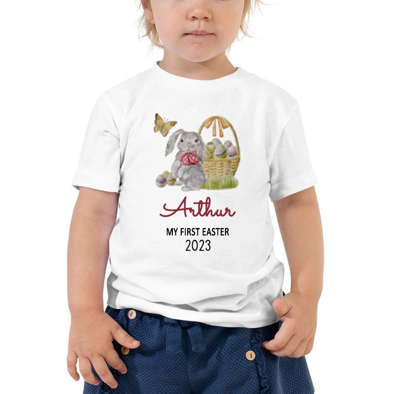 Personalized Custom Name First Easter Boy Girl Kid Shirt