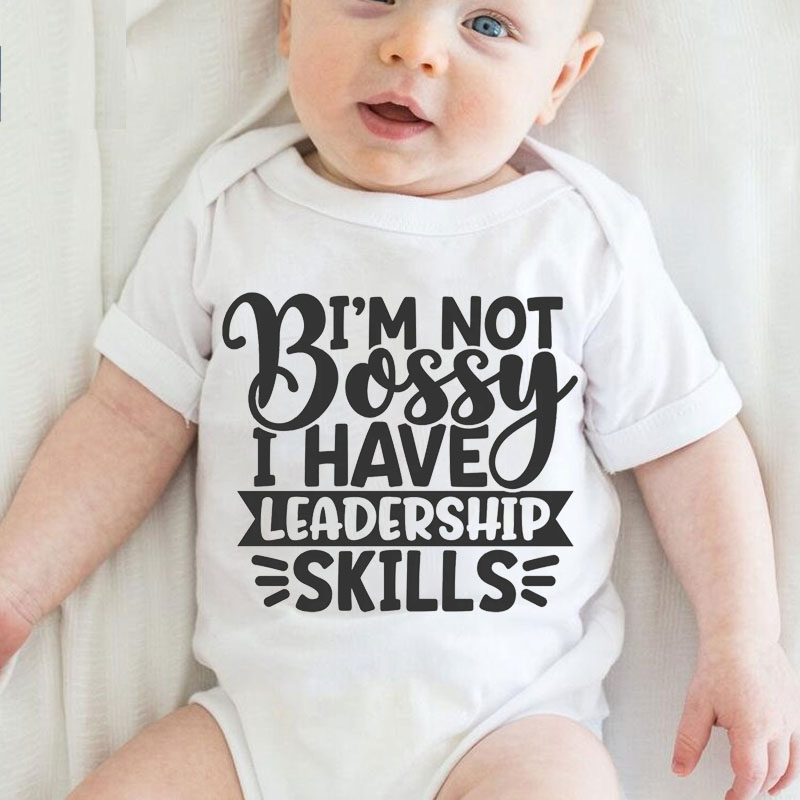 "I'm Not Bossy I Have Leadership Skills"Cute Boy Girl Baby Onesie