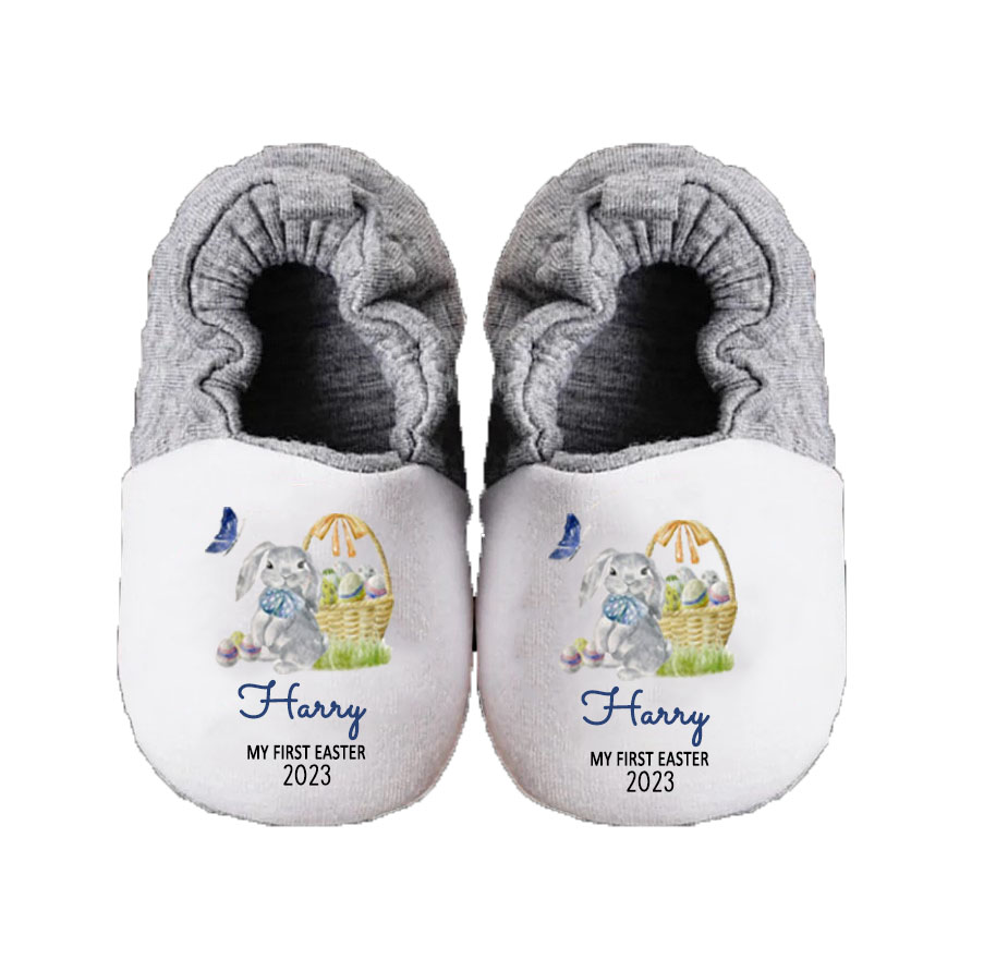 Personalized Custom Name First Easter Baby Booties