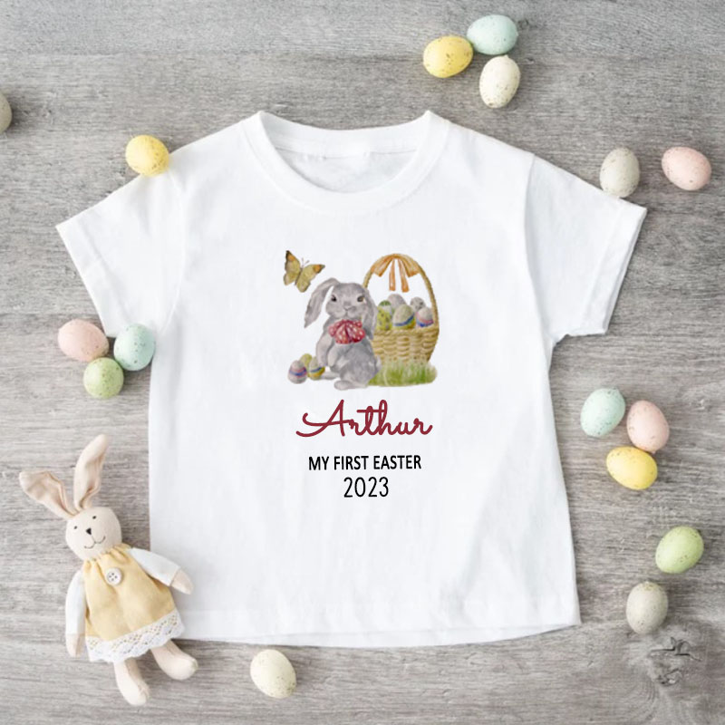 Personalized Custom Name First Easter Boy Girl Kid Shirt