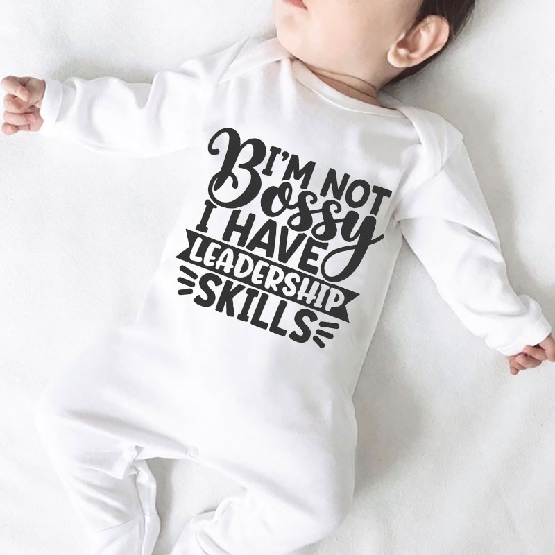 "I'm Not Bossy I Have Leadership Skills"Cute Boy Girl Baby Onesie