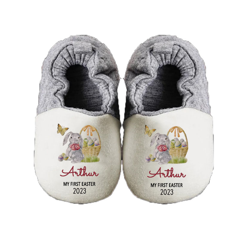 Personalized Custom Name First Easter Baby Booties