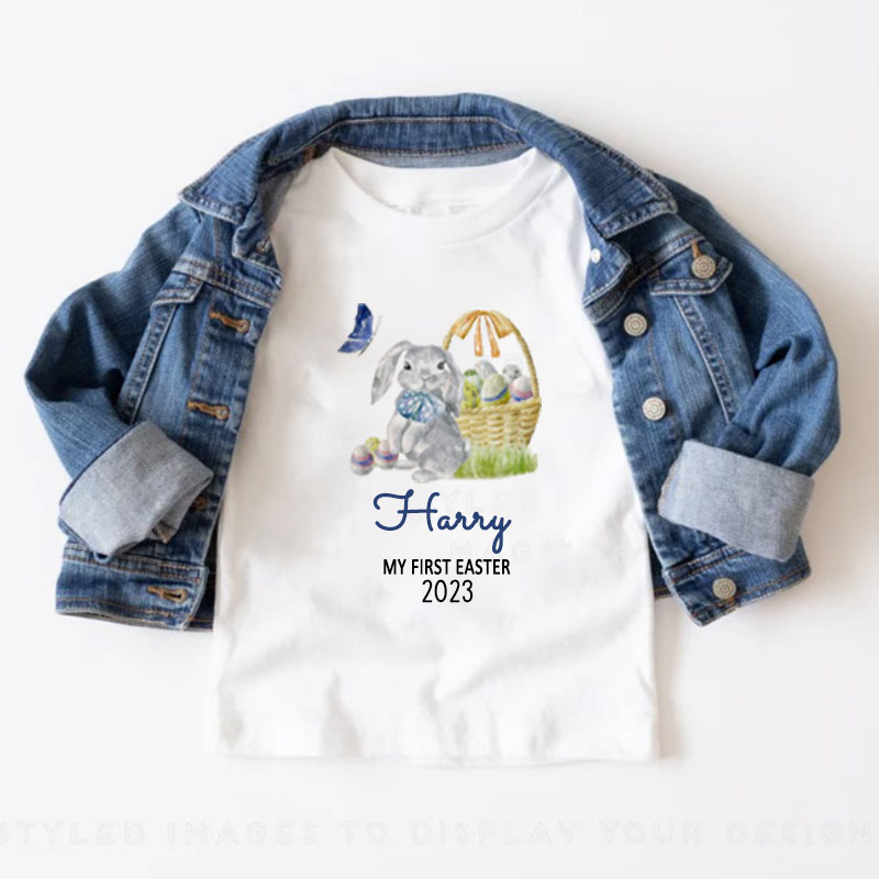 Personalized Custom Name First Easter Boy Girl Kid Shirt