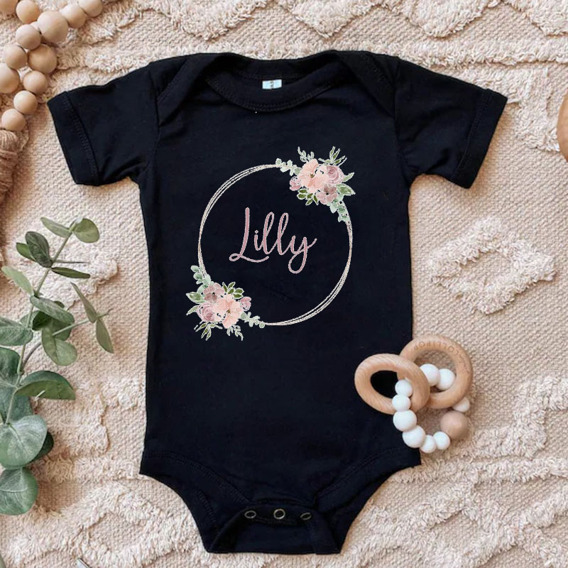 Personalised Dusky Pink Gold Ring Onesie And Kids Shirt
