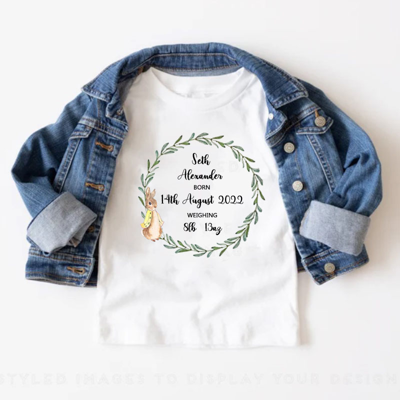 Personalized Custom Flower Wreath First Easter Boy Girl Kid Shirt