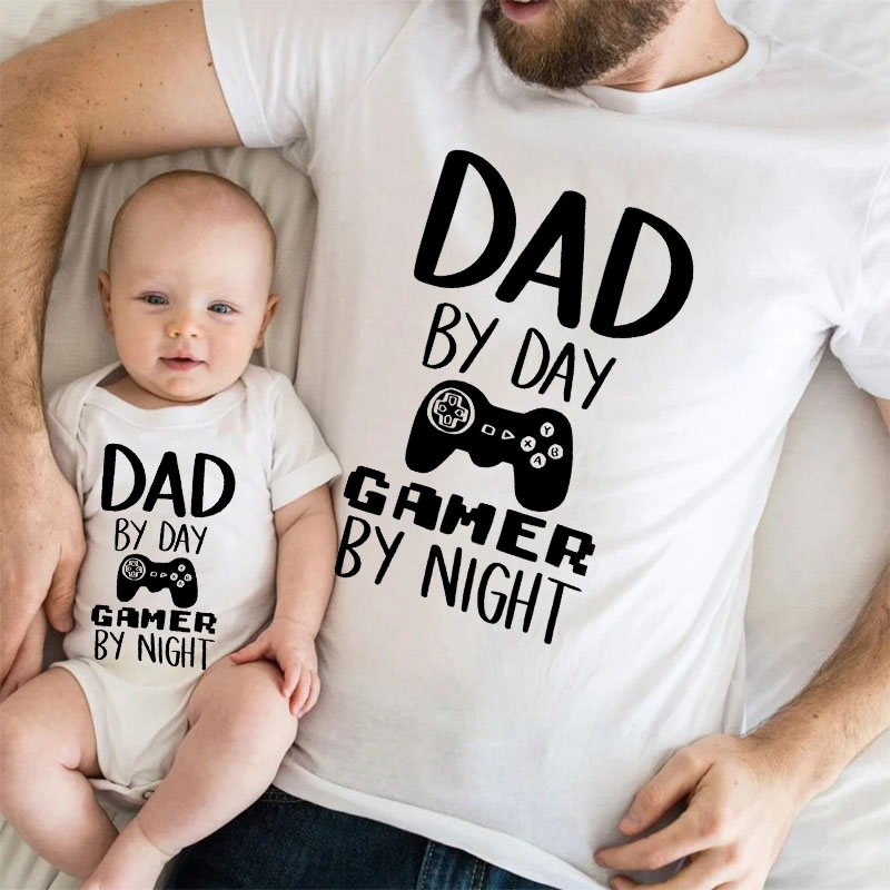 [Adult Tee]Dad By Day Gamer By Night Father's day Matching Shirt