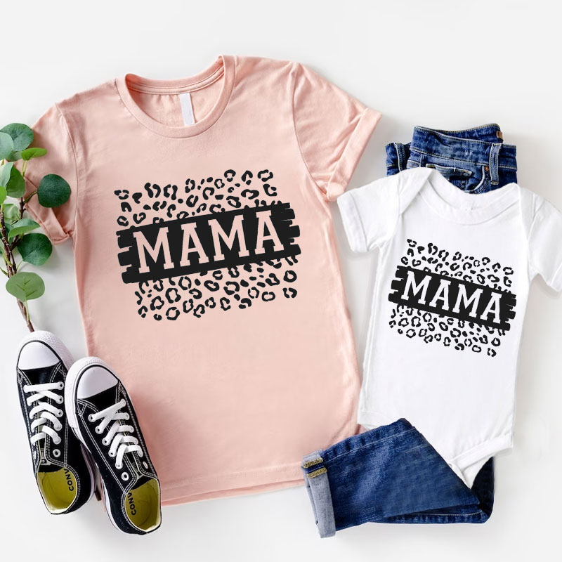 [Baby Bodysuit]Happy Mother'day Leopard Mama Mini Matching Bodysuit