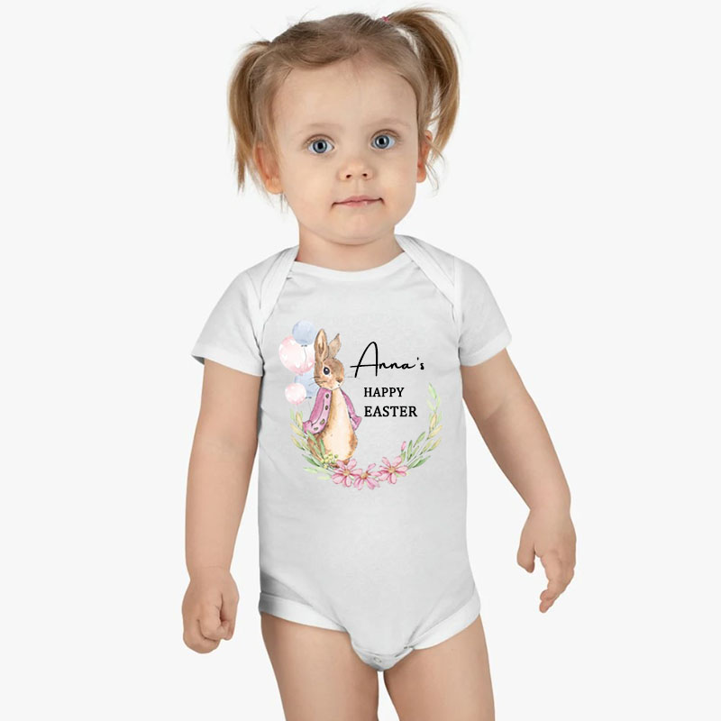 Customalized Name Happy Easter Onesie Easter Gift