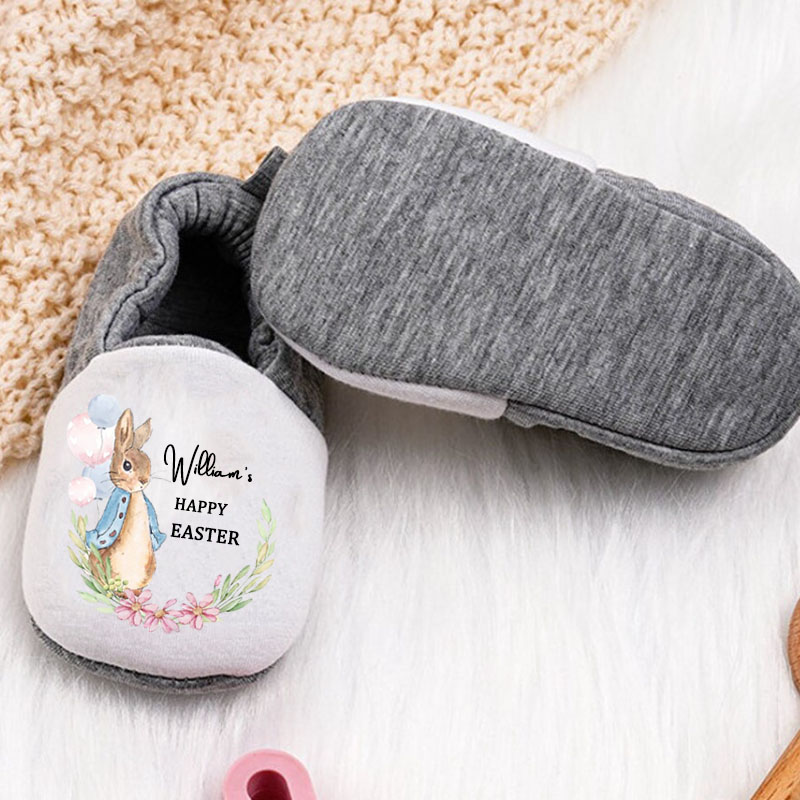 Personalized Custom Name Happy Easter Baby Booties