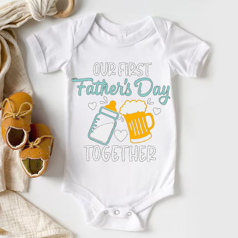 [Adult Tee]Our First Father's Day Together Matching Shirt
