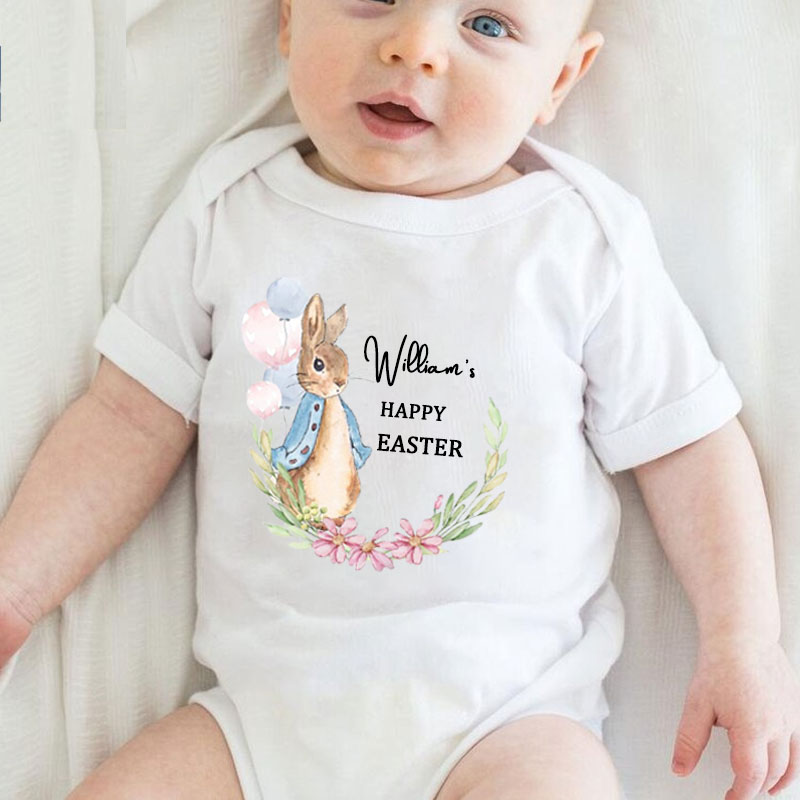 Customalized Name Happy Easter Onesie Easter Gift