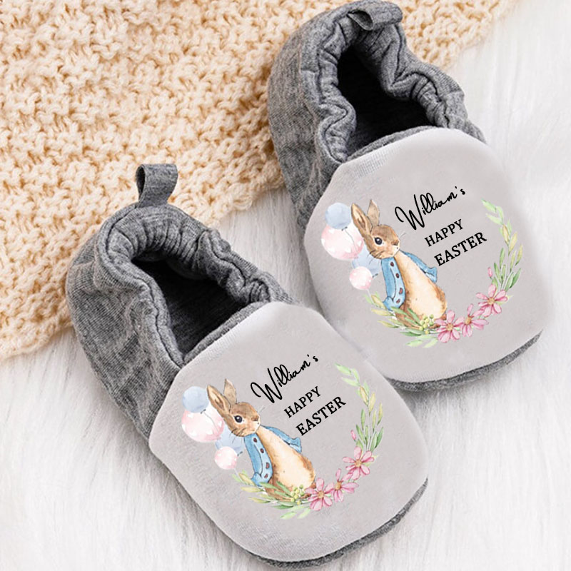 Personalized Custom Name Happy Easter Baby Booties