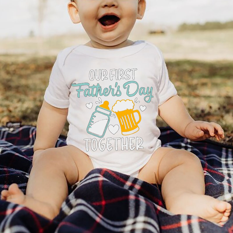 [Adult Tee]Our First Father's Day Together Matching Shirt