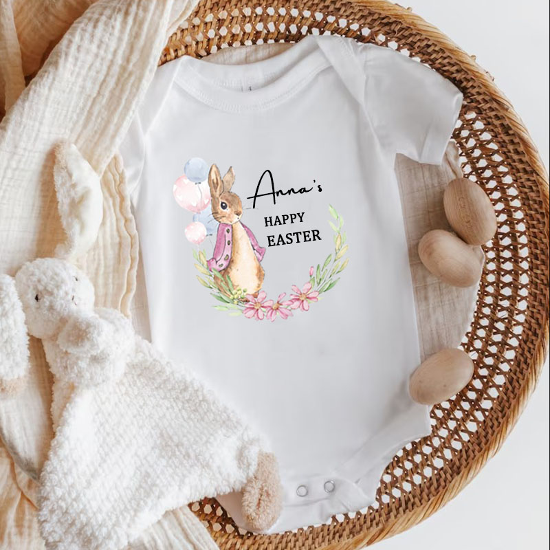 Customalized Name Happy Easter Onesie Easter Gift
