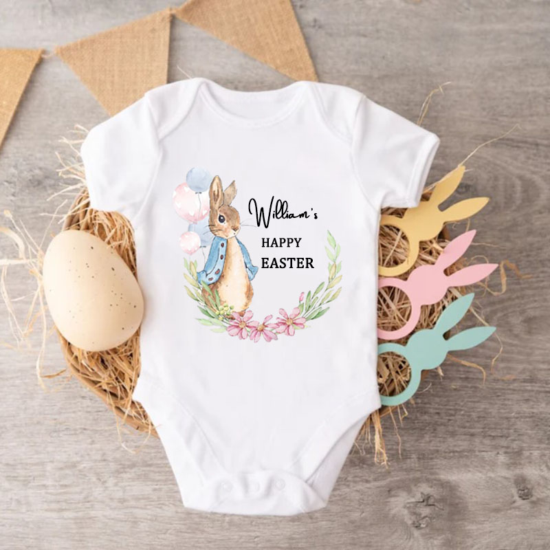 Customalized Name Happy Easter Onesie Easter Gift