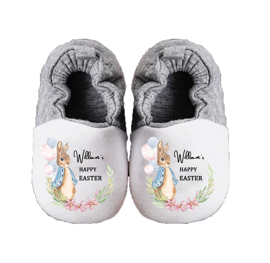 Personalized Custom Name Happy Easter Baby Booties