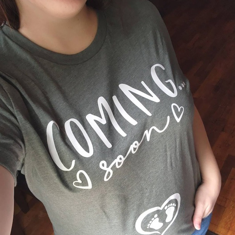 Custom Pregnancy Announcement Shirt for expectant mothers