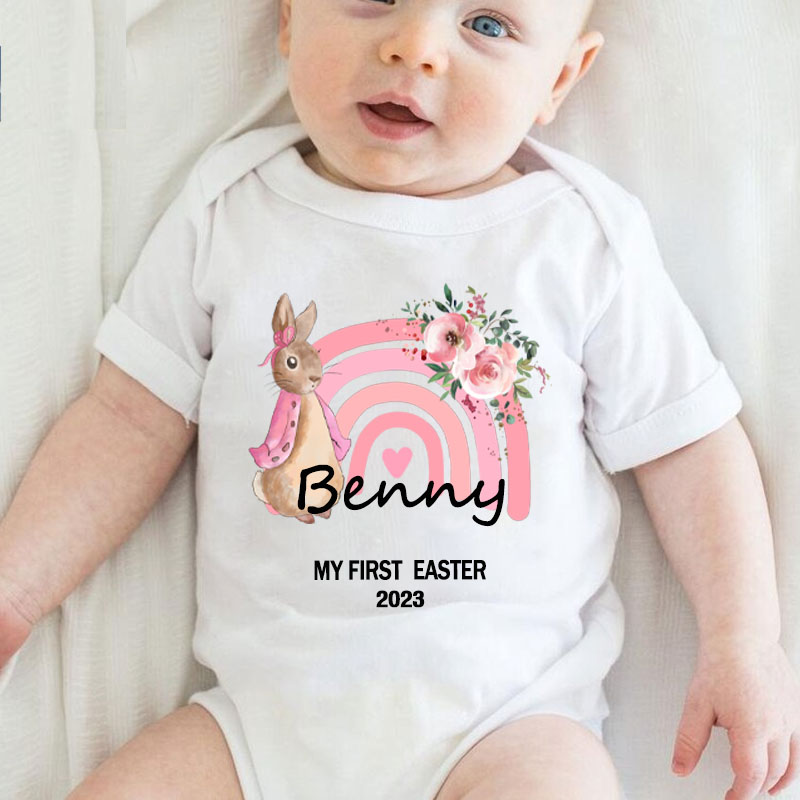 Personalized Custom Rabbit Newborn PrintRain Baby Onesie