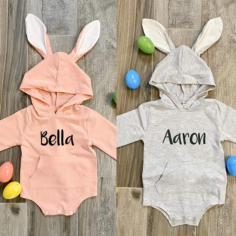 Personlize Bunny Ear Onsie Easter bodysuit