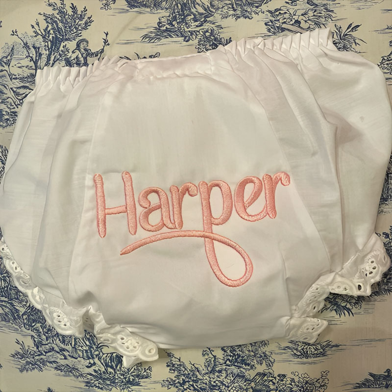 Baby Embroidered Bloomers Diaper Cover