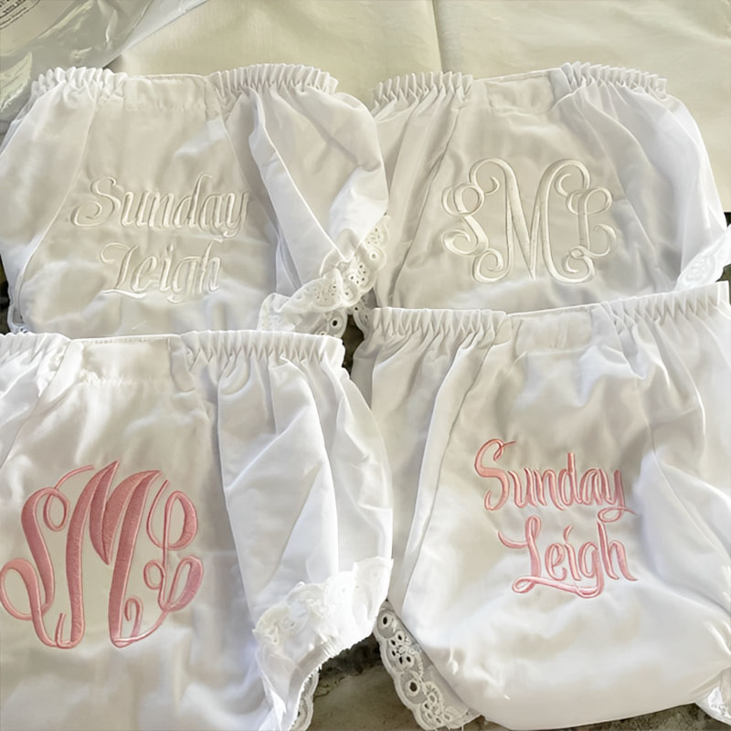 Baby Embroidered Bloomers Diaper Cover