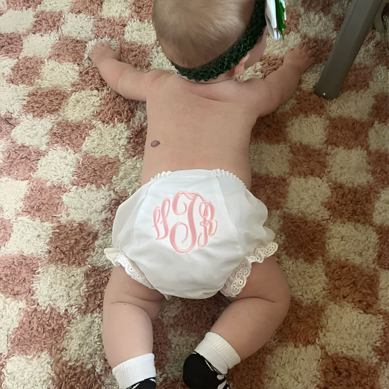 Baby Embroidered Bloomers Diaper Cover