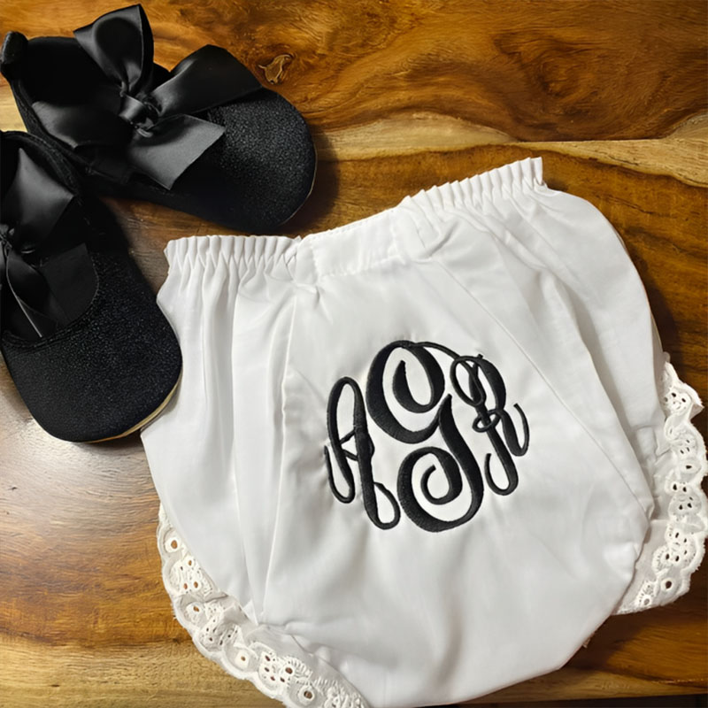 Baby Embroidered Bloomers Diaper Cover