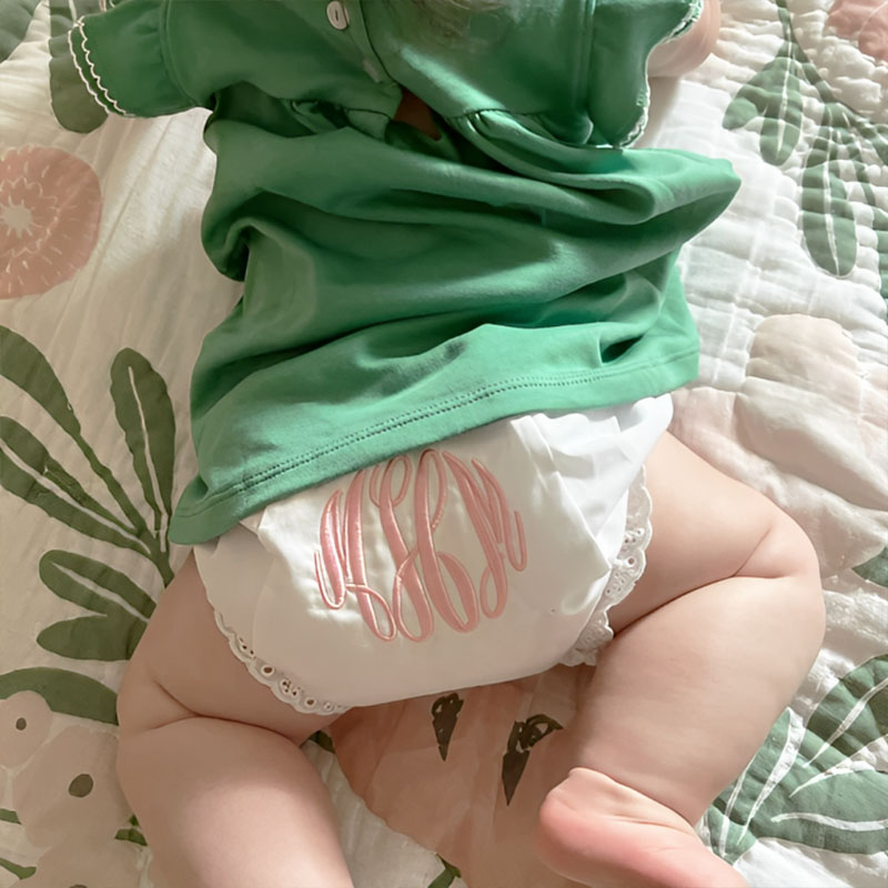 Baby Embroidered Bloomers Diaper Cover