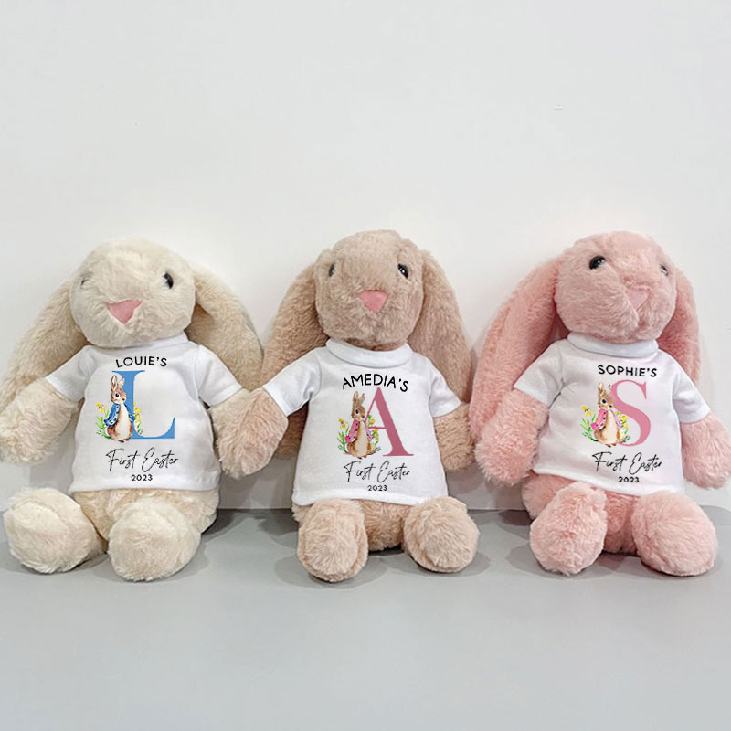 Baby First Easter Bunny Plush Toy, Custom Bunny Rabbit Plush