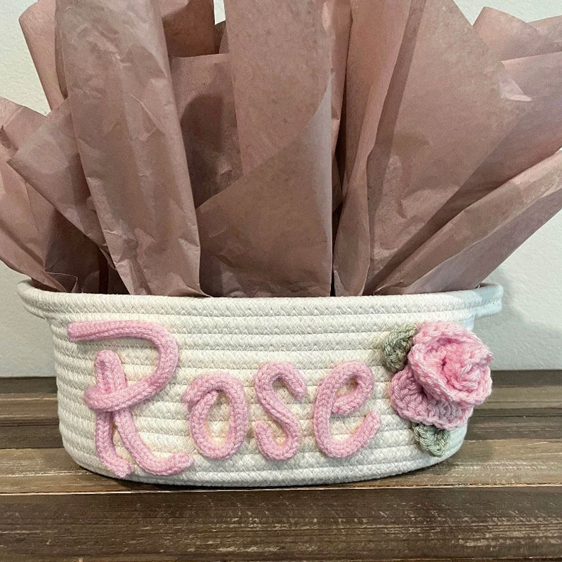 Baby Gift Rose Basket Customized Rope Basket Home Decor