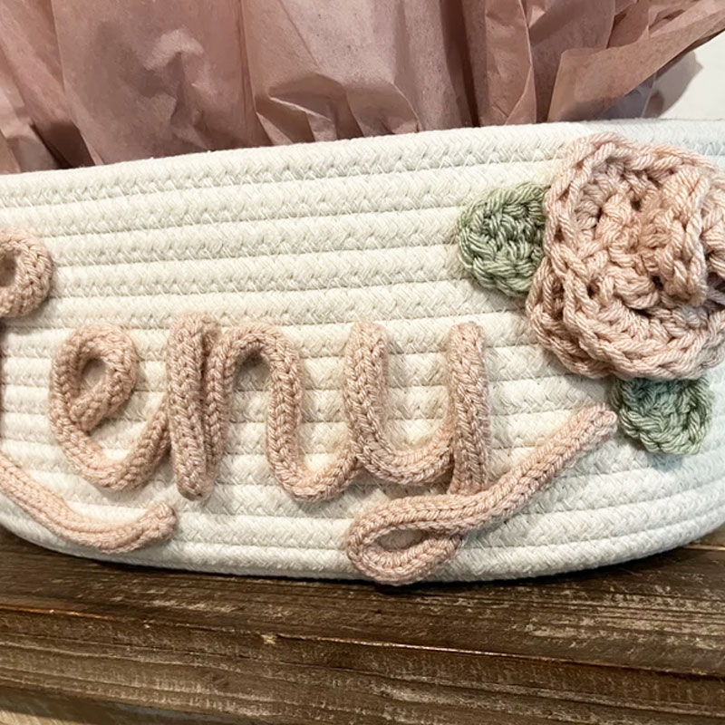 Baby Gift Rose Basket Customized Rope Basket Home Decor