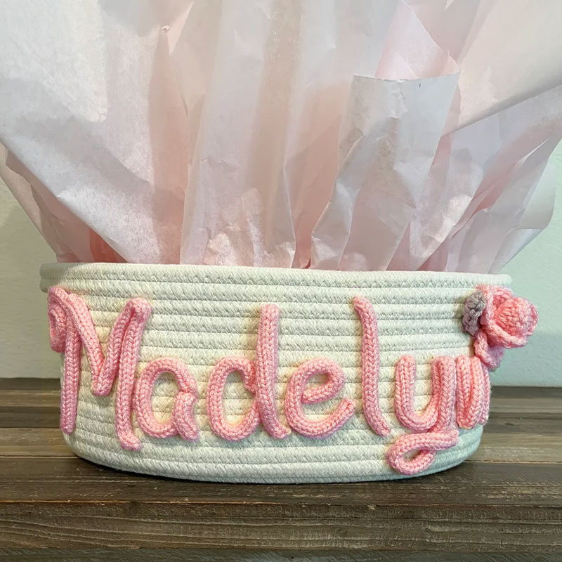 Baby Gift Rose Basket Customized Rope Basket Home Decor