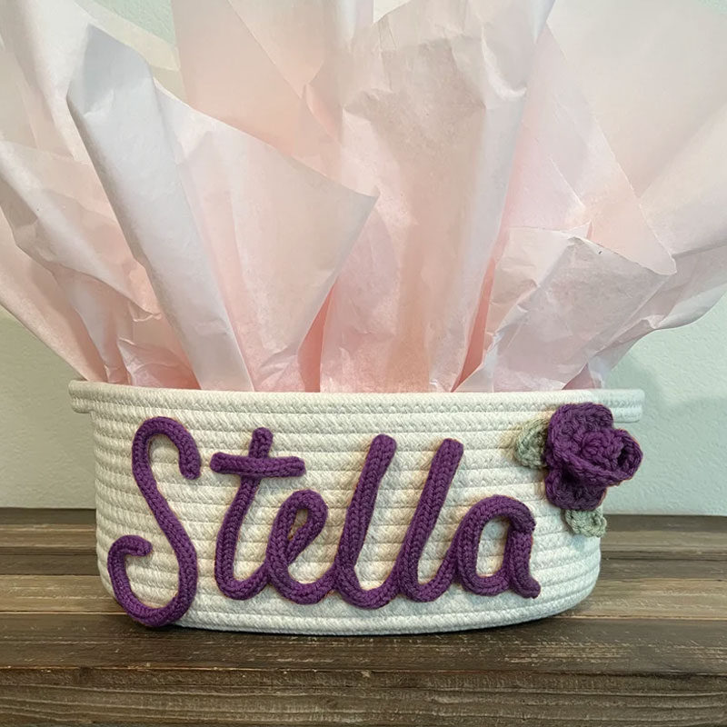 Baby Gift Rose Basket Customized Rope Basket Home Decor