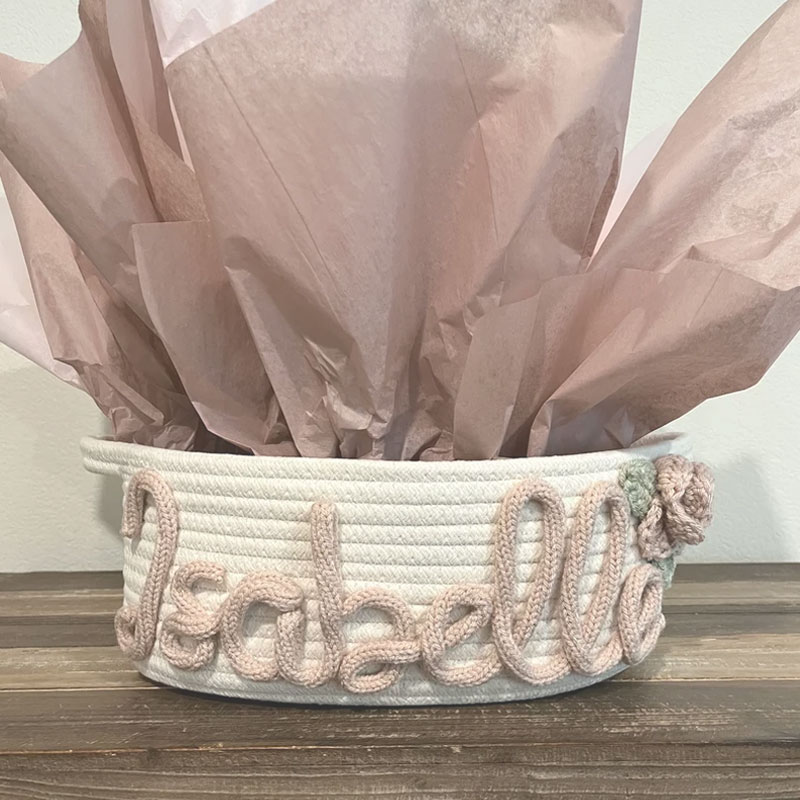 Baby Gift Rose Basket Customized Rope Basket Home Decor