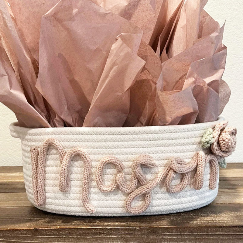 Baby Gift Rose Basket Customized Rope Basket Home Decor