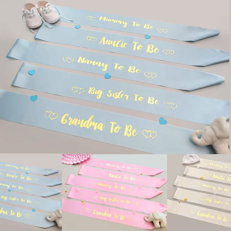 Baby Shower Sashes Gender Reveal Party Ribbon Sash