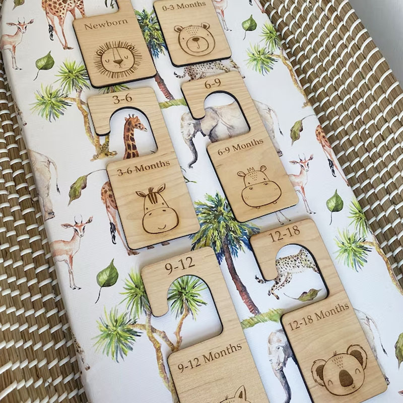 Baby Wardrobe Dividers, Safari Zoo Animal Nursery Decor