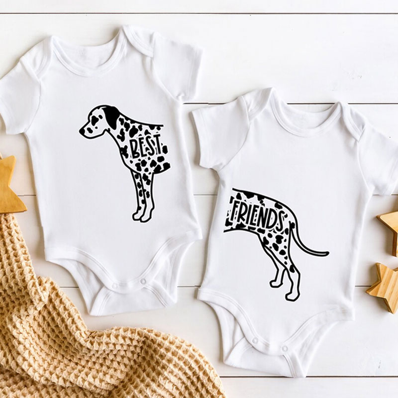 Best Friend Dog Onesies, Twin Outfits,Twin Outfits, Kids Twin Clothes