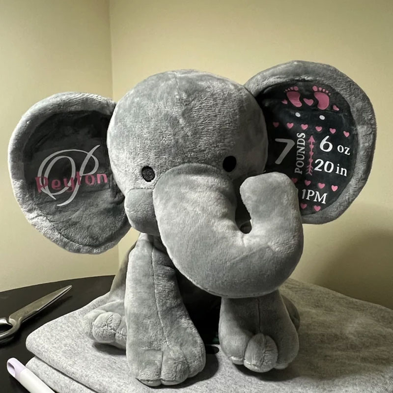 Birth Stat Elephant, Personalized Elephant, New Baby Gift