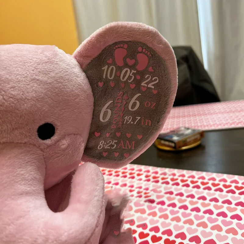 Birth Stat Elephant, Personalized Elephant, New Baby Gift
