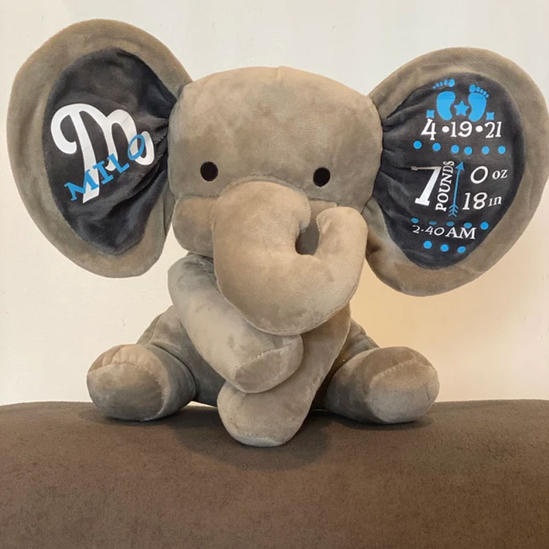 Birth Stat Elephant, Personalized Elephant, New Baby Gift
