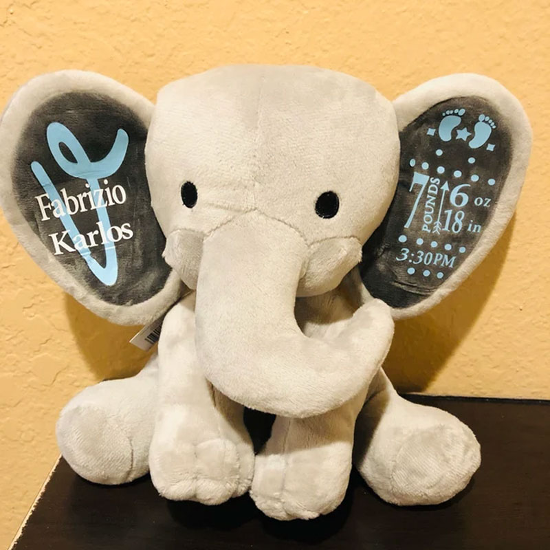 Birth Stat Elephant, Personalized Elephant, New Baby Gift