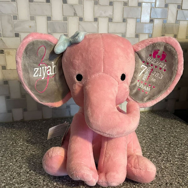Birth Stat Elephant, Personalized Elephant, New Baby Gift