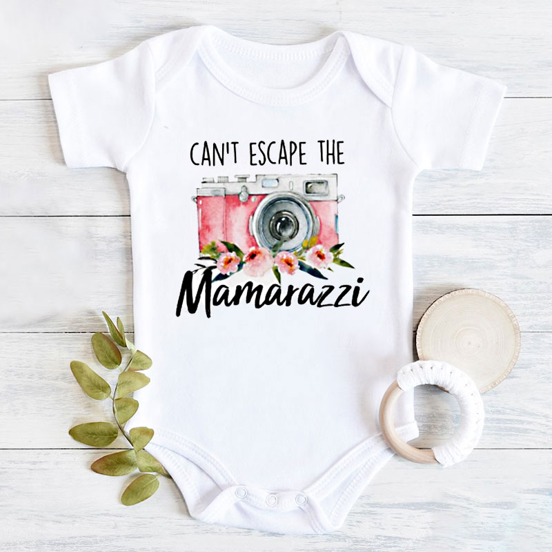 Can't Escape The Mamarazzi Bodysuit, Funny Baby Clothes